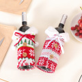 2020New Nordic Knitted Elk Snowflake Red Bottle Cover Christmas Decorative Fur Ball Bottle Cover Household Items